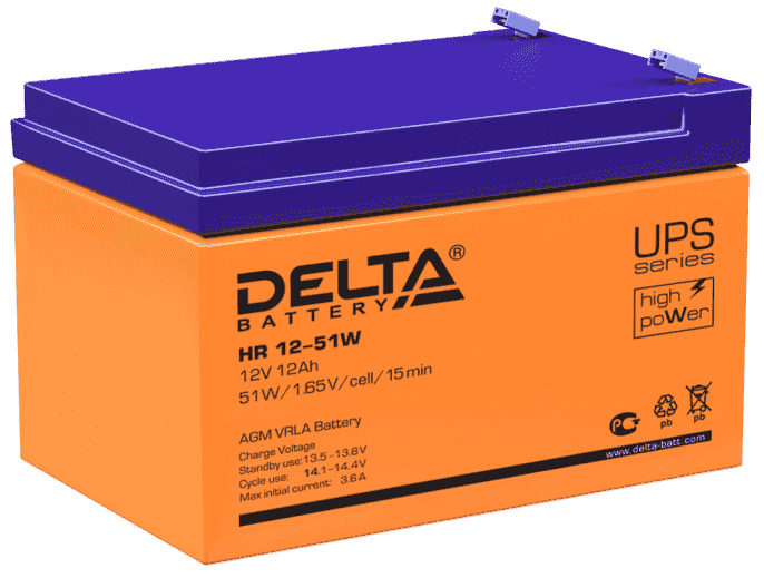 Аккумулятор HR 12-51W Delta