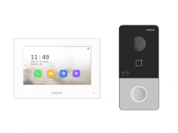 DS-D100IKWF(B) Комплект IP видеодомофона (вызывная панель + монитор)¶2Мп IP вызывная панель на одног